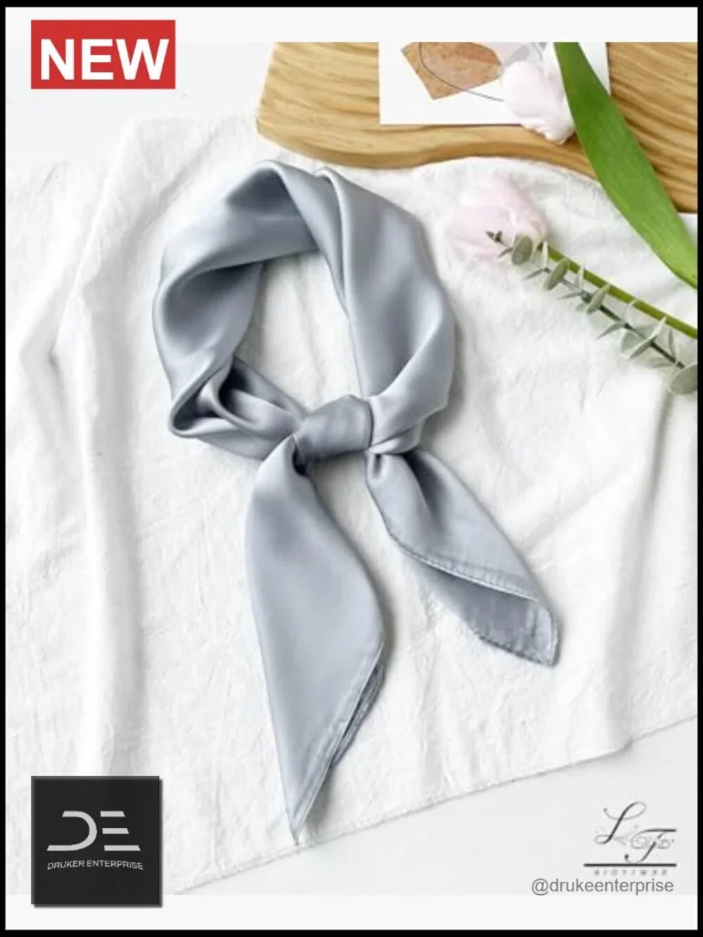 Satin Square Scarf Fashion Scarf Hair Ribbon Headband Handbag Purse Accessory